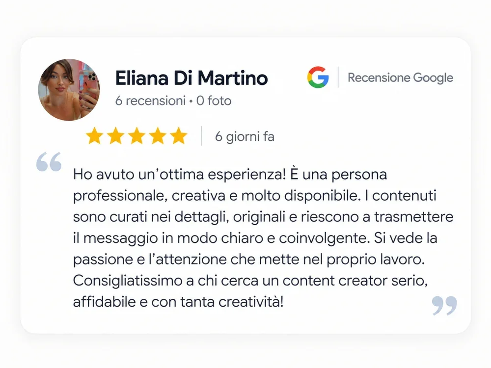 Recensione cliente 5 stelle