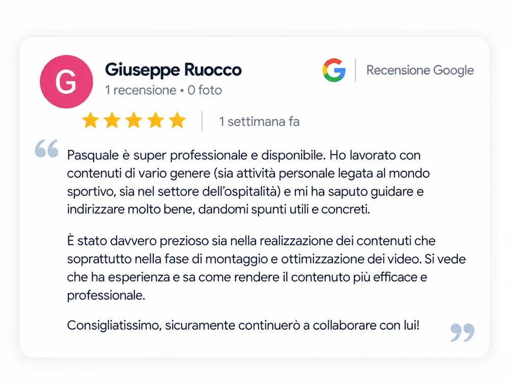 Recensione cliente 5 stelle