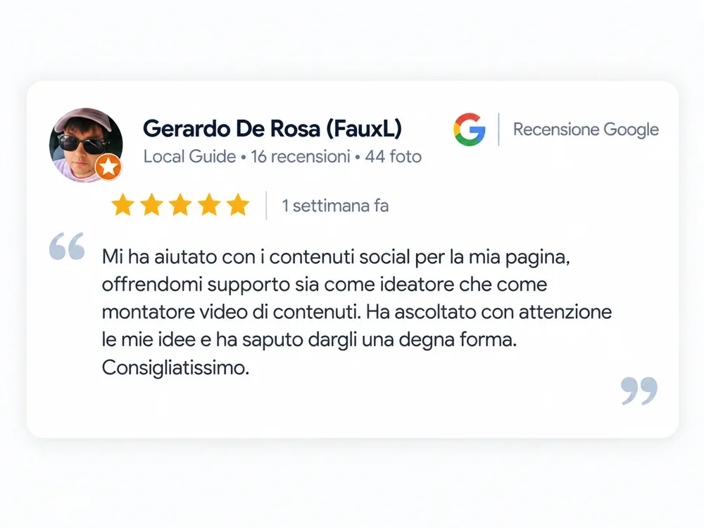 Recensione cliente 5 stelle