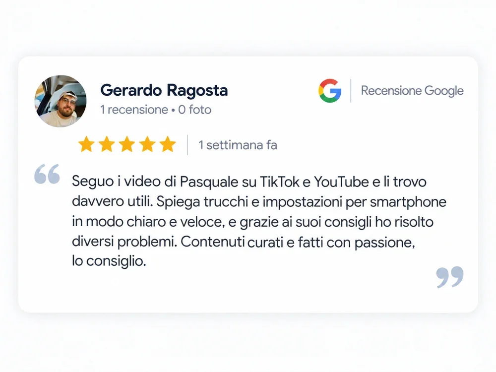 Recensione cliente 5 stelle