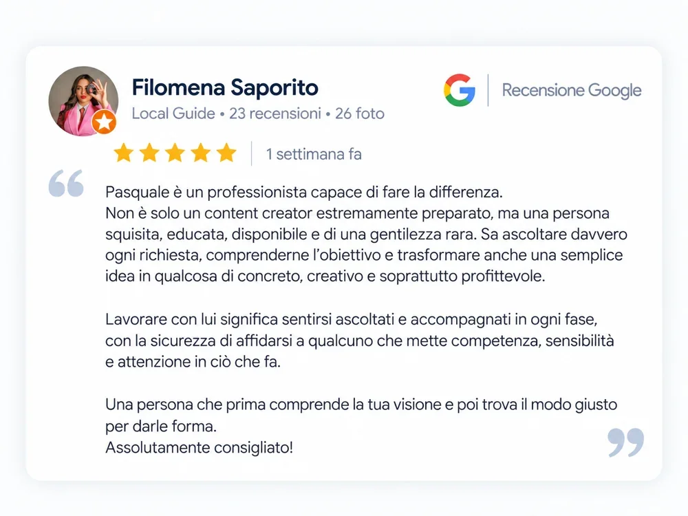 Recensione cliente 5 stelle